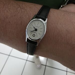 Timex Black Leather Strap Watch